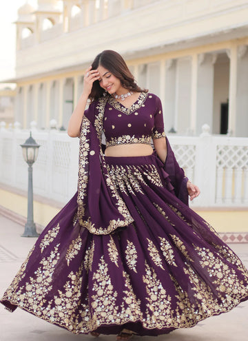 Captivating party wear Designer lehenga with sequin and thread work